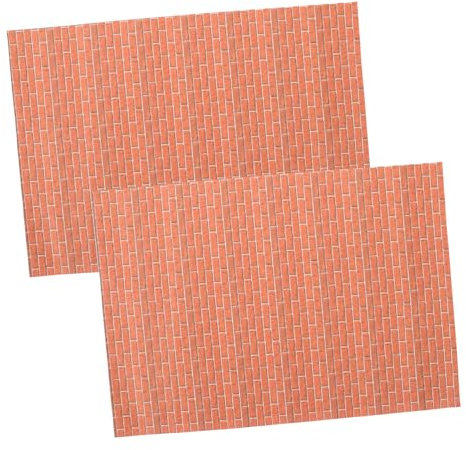 1set Miniature Dollhouse Peel and Stick Wallpaper of Easy to Install Decor for Doll House Accessories Creative Red for Mini House Decoration 2sheets