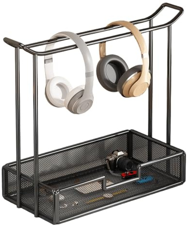 doyandader Headphone Stand,Headphone Storage | Rack with Storage Tray Organizer for Office Classroom Computer Studio Controller Headset