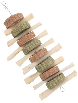 VANZACK Natürliche Hasen Kauspielzeuge Süßer Bambus und Gras Kauknochen für Kaninchen Meerschweinchen Chinchillas Eichhörnchen Zahnpflege Snack Gesundes Nager