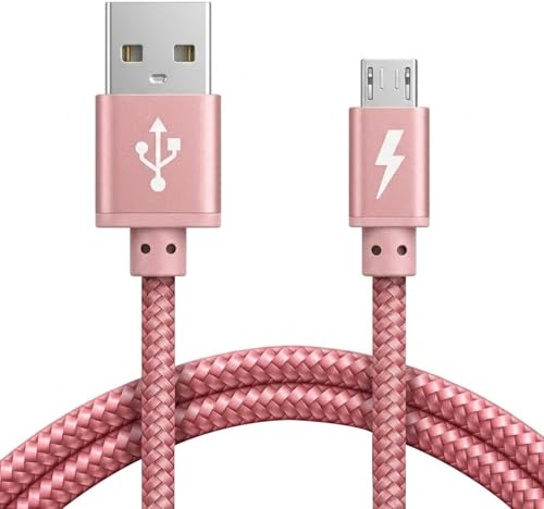 iSOUL Micro USB Cable, Rose Gold 2M Android Charger Cable 2.4A Nylon Braided Fast Charging Cables for PS4, Samsung Galaxy S7 S6 S5 J7 J5 J6 J3, Note, LG, Nexus, Nokia, Xbox, HTC,Sony, Kindle Fire
