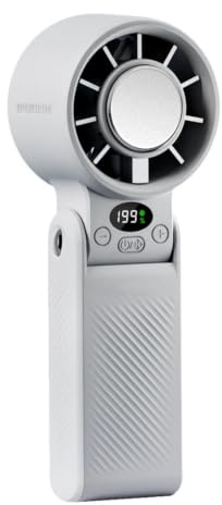 Hiseng Ventilateur Portable avec Plaque de Refroidissement, Mini Ventilo à Main Climatiseur Semi-conducteur, Rechargeable USB Type-C Petit Ventilateur Silencieux pour Bureau Voyage (Blanc)