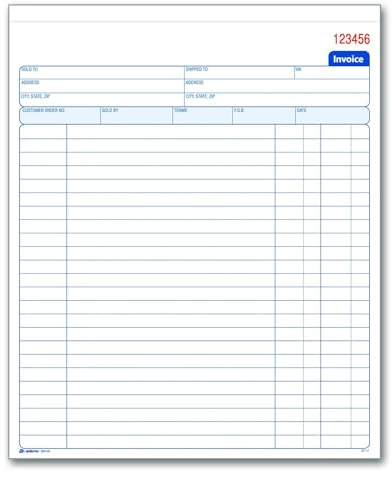 Adams Invoice Book, 8-3/8 x 10-11/16 Inches, 2-Part, Carbonless, White/Canary, 50 Sets per Book (D8140)