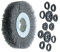 Lessmann Rundbürste / Bürste (Durchmesser 100mm, breit 20-22 mm, Rohr 30mm, Stahldraht, mit Reduzierring - Set 1) 323162