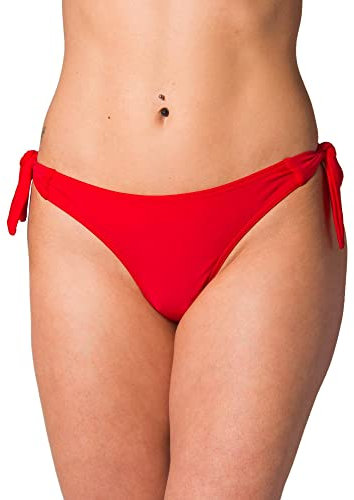 Aquarti Bas de Maillot de Bain Brésilien à Nouer sur Les Côtés Bikini pour Femme, Rouge, 38