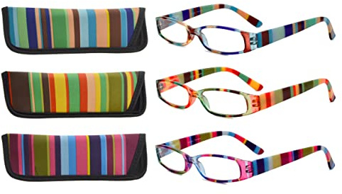Eyekepper 3 Pack Reading Glasses for Women +4.00 | Ladies Reader Eyeglasses, All-Day Comfort Spring Hinges, Fashion Womens Cheaters, Scratch Resistant for Work/Crafts