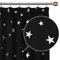 Deconovo Cortina Dormitorio, Salón, Habitación, con Térmica Aislante Estrellas Plateadas, con Fruncidas, 117x229 cm(Ancho x Alto), Negro, 2 Piezas