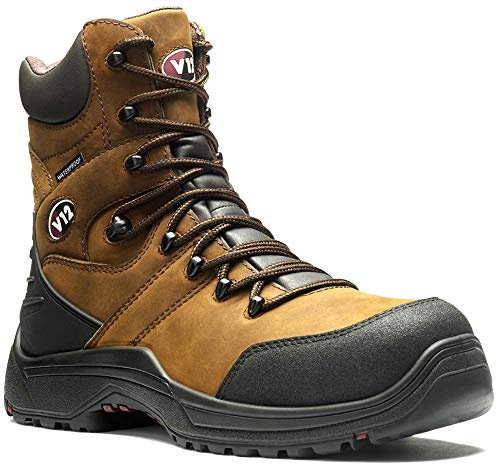 V12 Rocky IGS Safety Boots Mens – Waterproof Work Boots with Zip & Lace – Lightweight Composite Toe Cap & Midsole – Slip Resistant, Heat Resistant Work Safety Boots for Men, Size UK 9