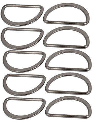 sourcing map 10 Stück 40mm/1.6'' Innenbreite Zink-Legierung D geschweißt Ring Silber Schwarz DE de