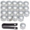 showll 17mm Kappen Set Radmuttern Kappen Radschrauben 20x Radschraubenkappen Set Abdeckungen Radkappen inkl. Abzieher, Silber