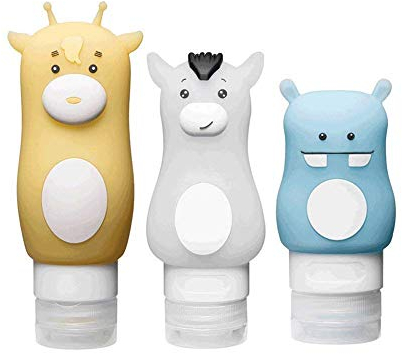 Aranticy 3 Stück Reise Flaschen Set für Toilettenartikel Silikon Nachfüllbare Flüssigkeitsbehälter Auslaufsicher Reiseflasche Behälter mit Verschlusstasche für Shampoo Creme Spülung Körperpflege