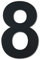 Large Brushed Modern House Number -8 Inch 203mm Height Black, Made of Solid 304 Stainless Steel, Floating Appearance and Easy to Install (Number 8 Eight)
