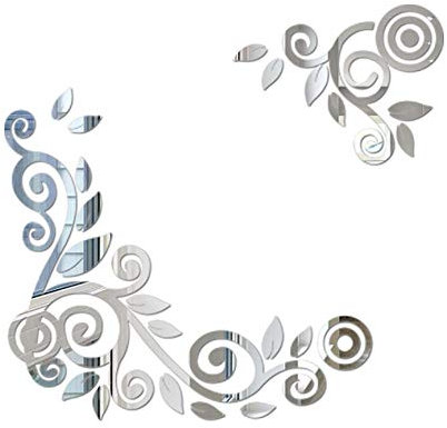 YWLINK 2PC / 1Set 3D DIY Forma De La Flor De AcríLico Etiqueta De La Pared Pegatinas Modernas DecoracióN