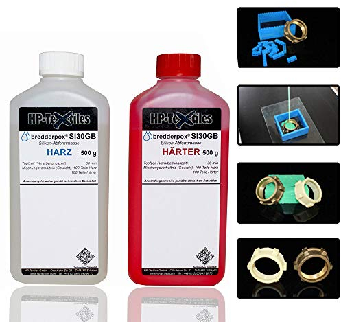Abform-Silikon Kautschuk zum Gießen 2kg | Für einen detailgetreuen Abdruck im Formenbau, Modellbau, Bastelarbeiten | Hautfreundlich Flüssigsilikon Zwei-Komponenten Dubliersilikon Abformmasse | SI30GB