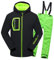 SXSHUN Jungen Skianzug Zweiteilig Verdickte Skijacke + Skihose Kinder Funktionsanzug Schneeanzug Regenjacke Schneehose Wasserdicht Winddicht, 82019 + Grün, 158/164