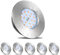HiBay LED Spot 5W LED Einbaustrahler Flach IP44 Badezimmer Deckenspots Rund Matt Nickel Einbauleuchten 3000K Warmweiß 500lm 6er Set
