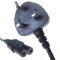 Pro Elec PE01079 UK Plug to 'Figure-8' Type mains Lead, Black, 1 m