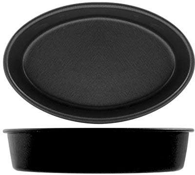 Vesp a Vespa Cerve Stampo Pasticciotto 6 Formine Stagte Ovali, Alluminio Antiaderente, Nero,Forma Ovale con Bordo 6Pz 0X6Xh.3Cm, Acciaio, 10 x 6Xh2.3 cm