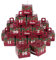 Herz & Heim® Adventskalender zum Befüllen DIY aus 24 Schachteln - Boxen mit weihnachtlichem Muster mit Namen personalisiert Kisten Set