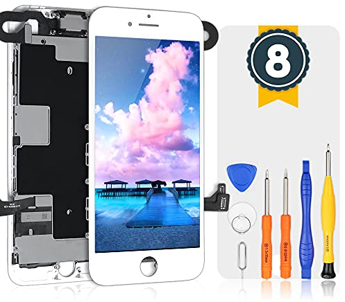 bokman for iPhone 8 / SE 2020 White Screen Replacement Parts Full Display Assembly with Earpiece Speaker and Front Facing Camera Pre-assembled
