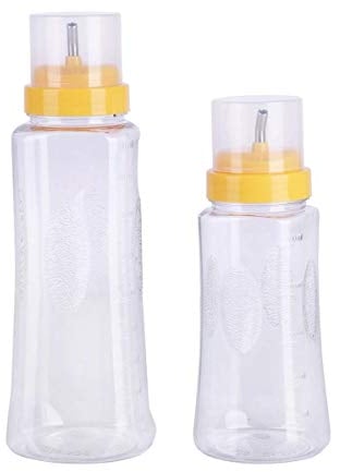 Steelo Plastic Oil Dispenser Drizzler With Measuring Cup Cooking Italian Olive Oil Dressing Condiment Pourer For Kitchen Easy Pour Cruet Bottle 500ml