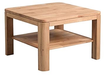 Beauty.Scouts Couchtisch Tisch Mira 65x44x65cm Wildeiche Massivholz geölt parkettverleimt Wohnzimmertisch Kaffeetisch Ziertisch Telefontisch Ablagetisch Größe 65x44x65cm