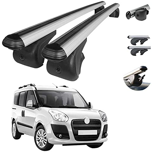 OMAC Dachträger kompatibel mit FIAT Doblo 2010-2024 Gepäckträger Grundträger Aluminium Silber 2X