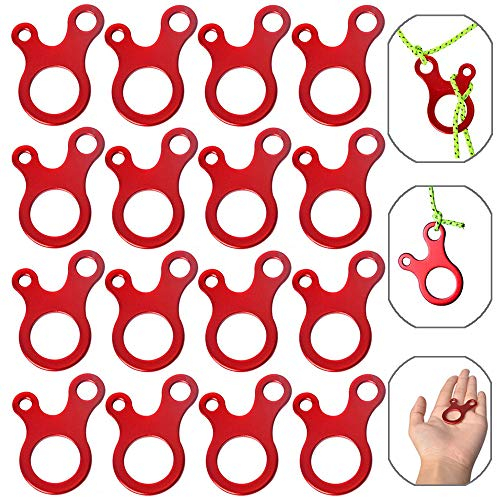 Xinlie Aluminiumlegierung Zeltspanner Zeltleinenspanner Zeltzubehör Seil Teller Seilspanner Schnurspanner Seilspanner 3 Loch Zelt Seil Schnalle für Zelt Outdoor Wandern Camping Picknick(16 Stück)