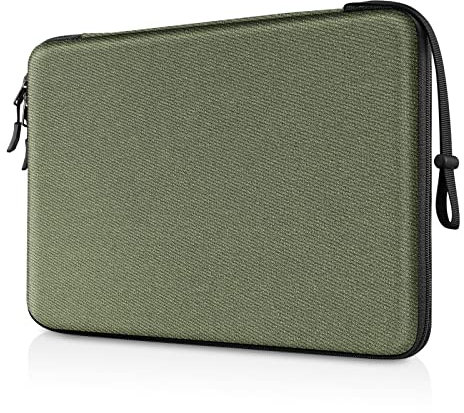 FINPAC 13-inch Hard Laptop Sleeve Compatible for 13.3’’ MacBook Air/ Pro, Shockproof Computer Laptop Carrying Case for Dell Inspiron 13/XPS 13, Surface Laptop, HP, Acer, Samsung (Olive)