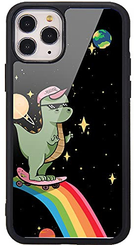 MAYCARI for iPhone 12 Pro Max Case Starry Dinosaur Pattern Design Hard Back Case with Soft TPU Bumper for Girls Children Women Protective Phone Case for iPhone 12 Pro Max