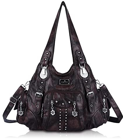 Angel Kiss Handtaschen für Damen, weiches PU-Leder, große Hobo-Tasche für Damen, Tragegriff oben, Schultertasche, Tragegriff oben, Kaffee 2, Einheitsgröße