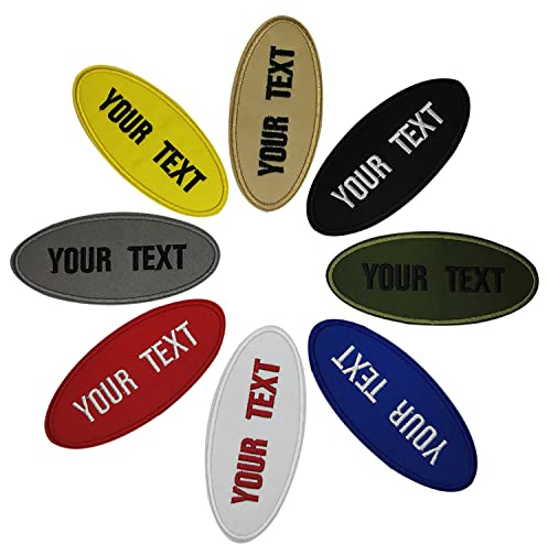 misscase 2 Stück benutzerdefinierte personalisierte gestickte Namensaufnäher Haken zum Aufnähen, Uniform, Arbeitshemd, Hut Moral Name Patch (6cm x 2.5cm)