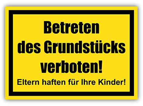 tradercat Panneau interdit d'entrer dans le terrain Plaque en aluminium Dibond de 3 mm Avec protection UV Pour le terrain d'entrer dans le terrain Panneau d'avertissement (aluminium 30 x 21