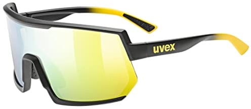 uvex sportstyle 235 - Outdoorbrille für Damen und Herren - guter Schutz vor Sonnenstrahlung - druckfreier Sitz & perfekter Halt - sunbee-black matt/yellow - one size