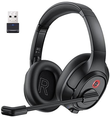 EKSA H6 Auriculares Inalámbricos Bluetooth con Micrófono,Over-Ear Cascos Inalámbricos Bluetooth, 55 Hrs de Reproducción, Compartible Skype, Teléfono,Centros de Llamadas, Cursos Online