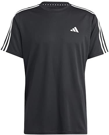 adidas Uomo Train Essentials 3-Stripes Training Tee, Black/White, M