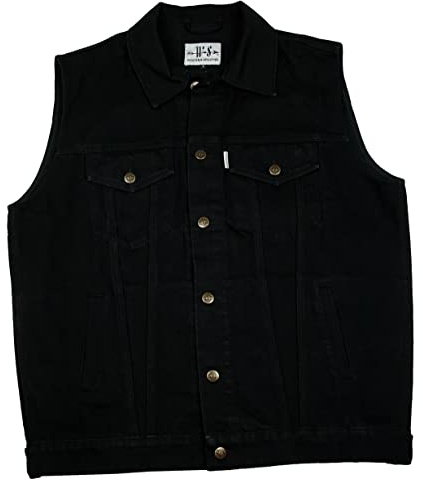WESTERN-SPEICHER Jeansweste Bull Herren Denim Biker Weste Kutte schwarz S - 5XL