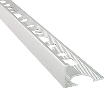 Alu L-Profil Fliesenschiene Fliesenprofil silber poliert 2,7m 8mm | Als Kantenschutz für sichtbare Außenecken und saubere Fliesenabschlüsse, 8mm Profilmaß, 2,7m, Aluminium, poliert, silber