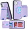 Coque Magnétique pour iPhone 12 Mini - Compatible avec MagSafe - Etui iPhone 12 Mini Portefeuille avec Porte Carte - Housse en Cuir Pochette de Portefeuille pour iPhone 12 Mini - Lilas