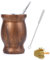 Set Mate, Taza de Mate, con Pajita y Brocha, Adecuado para el Hogar, la Escuela y la Oficina, Color Madera