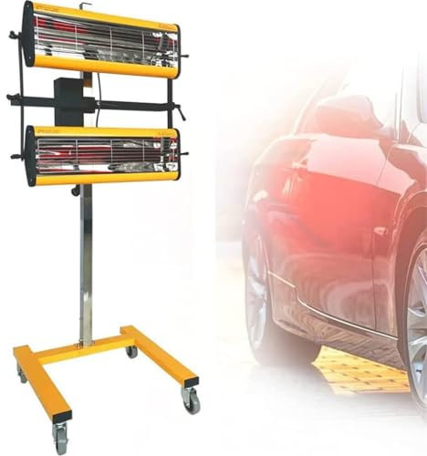 DPQYJPP Infrared Paint Curing Lamp, 2100W 220V Short Wave Infrared Paint Drying Lamp with Timer and Wheels, Car Baking Paint Tool