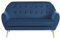 BAÏTA 2-Sitzer-Sofa aus Samt, Velours, blau, Dimensions du canapé : 114 x 62 x 84,5 cm