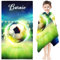 Qiqumax Personalisiert Fußball Strandtuch Mit Namen, Personalisierte Handtuch Badetuch Mit Namen Mikrofaser Strandtuch Groß 80x150cm Badetuch Fußball Für Kinder (1,70 x 140 cm)
