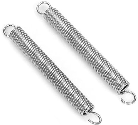 OioTuyi 2er Pack Zugfedern Edelstahl, 1,2 mm x 10 mm x 70 mm, Doppelhaken Spannfeder für vielseitige Anwendungen