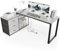 TRIUMPHKEY Eckschreibtisch mit 3 Schubladen&Stauraum, 140 x 105 x 75 cm Reversible Schreibtisch l Form, L-förmiger Schreibtisch mit 2 USB-Ladeanschlüssen und 2 Steckdosen (Grau, 140 x 105 x 75 cm)