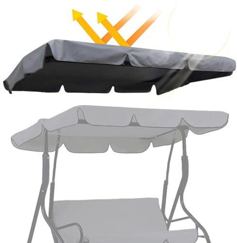 Bouncy Waterproof Garden Swing Canopy Replacement, UV Resistant 3 Seater Swing Chair Cover, Heavy Duty Hammock Top Cover for Outdoor Furniture(Cover Only) (Size : 164 * 114 * 15cm)