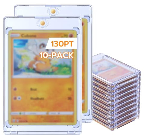Tolesum 10PCS Magnetic Card Holder 130PT Sammelkarten Hüllen UV-Schutz Kunststoff Harte Kartenhüllen Halter Transparent Karten Sleeves für Yugioh,Magic, MTG, Sportkarten Sammlung