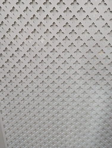 Dekorative, lasergeschnittene MDF-Kreuzmuster (KZ2) Wandpaneele, 3 mm dick, weiß grundiert oder unggrundiert, verschiedene Größen (weiß grundiert, 620 x 600 mm)