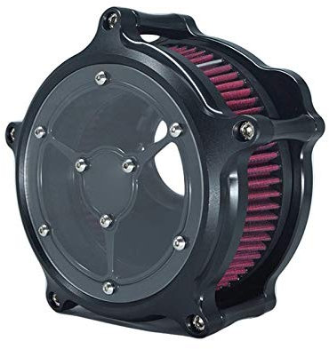 Pexorine Système de Nettoyage Transparent d'admission de Filtre à Air, for Harley, Touring 2017up Road King 2017up Softail 2018up Filtre d'admission Moto(Rot)