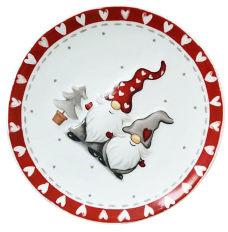 Levemolo 1pezzi Portasnack Natalizio Ceramica Con Design Santa Vassoio Decorativo Per Dessert e Frutta Per Buffet e Merende Festive