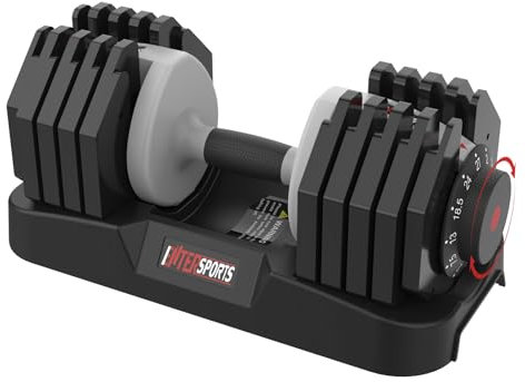 EnterSports 27kg Verstellbare Hanteln, 10 Hantelgewichtsstufen (2-27kg) für Platzsparende, Rutschfeste Griffe mit Sicherheitsverriegelung, Home Gym Krafttrainingsgeräte für Bodybuilding